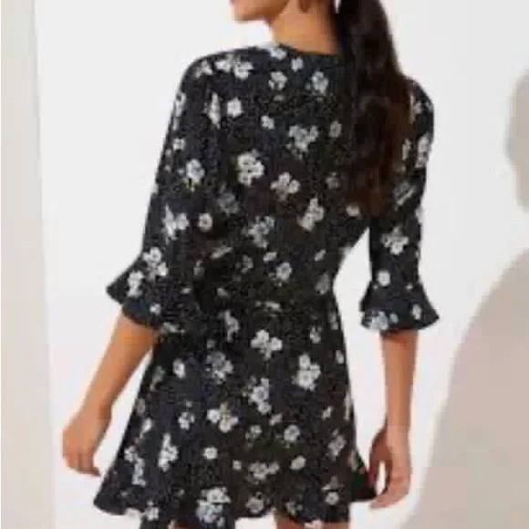 LOFT Black Dress with White Floral Accents - Picture 2 of 8